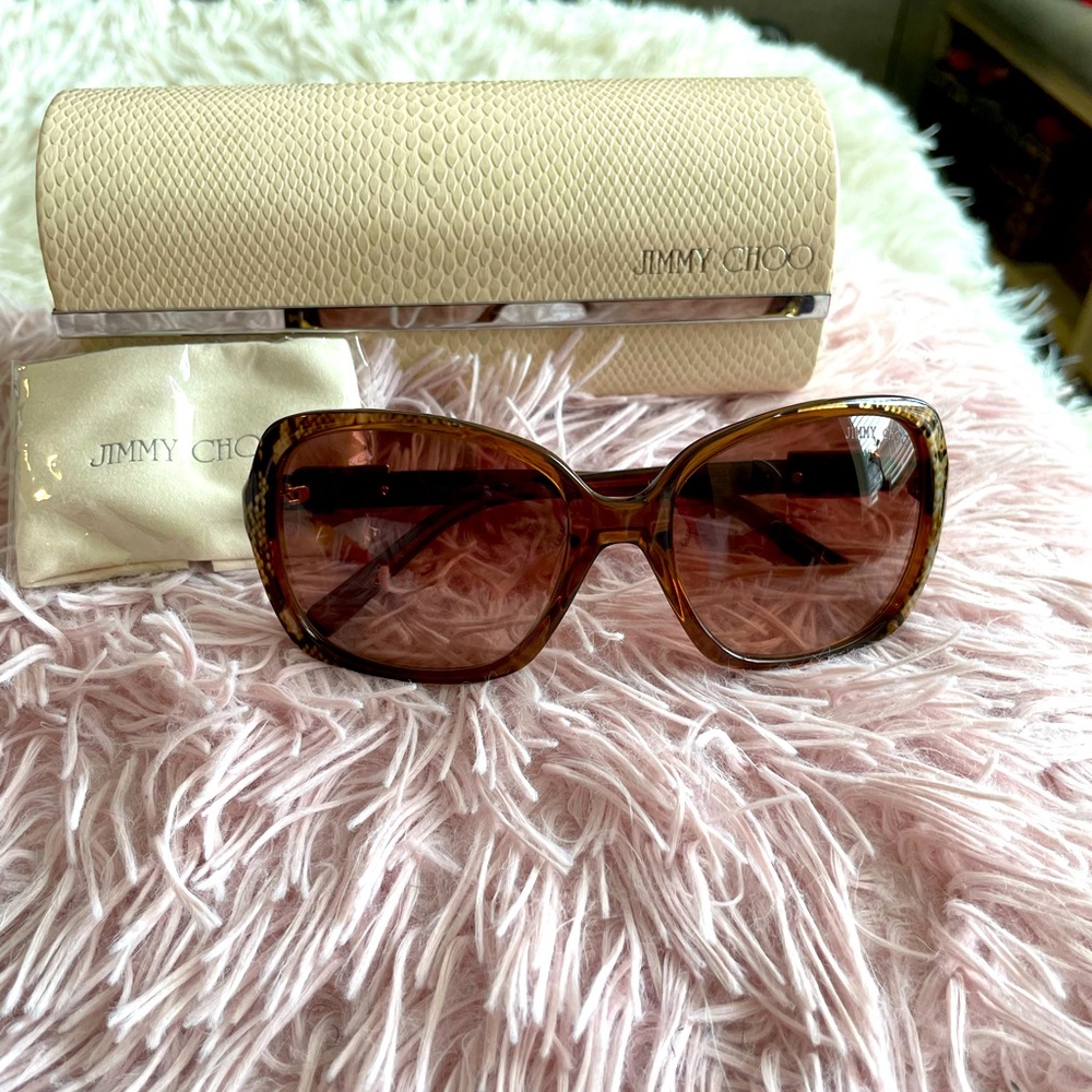 Jimmy Choo Lela Gold Snake sunglasses